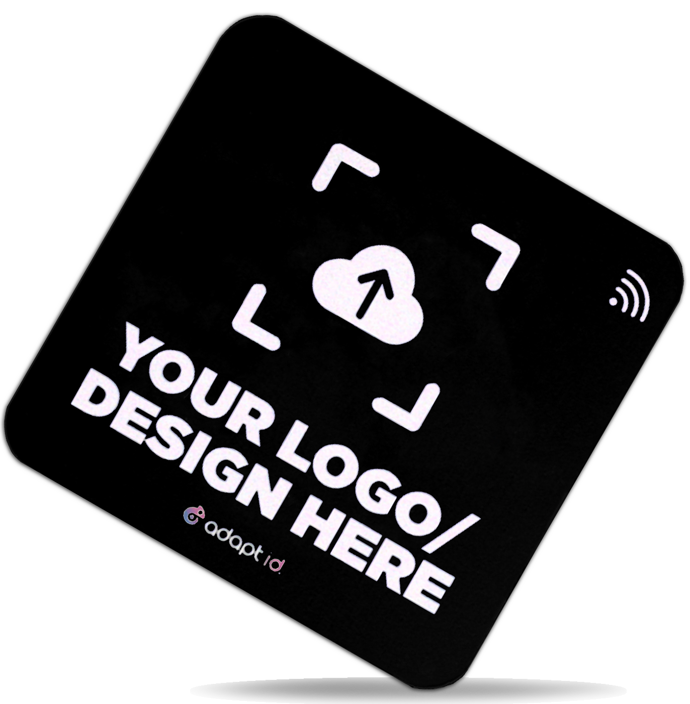 Custom Printed 100mm Square NFC Sign in Black